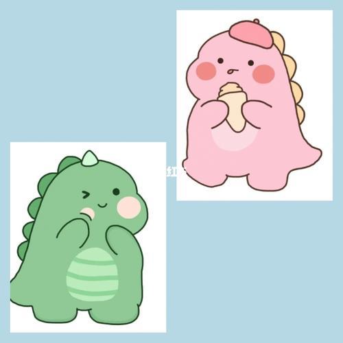 情侣小恐龙图片 情侣头像小恐龙