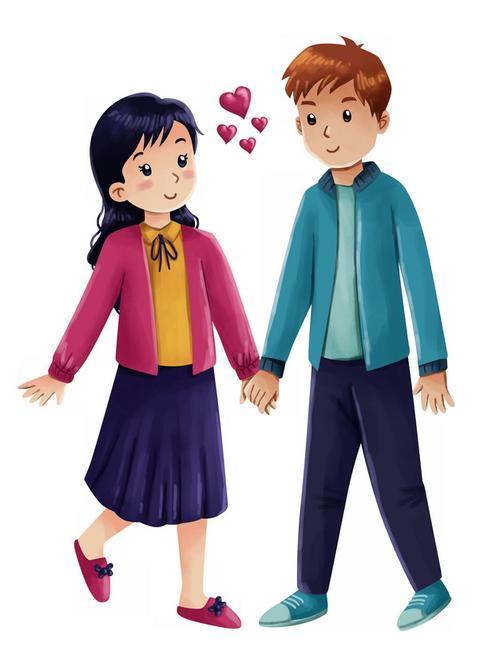 手拉手图片情侣卡通 情侣手牵手卡通图片