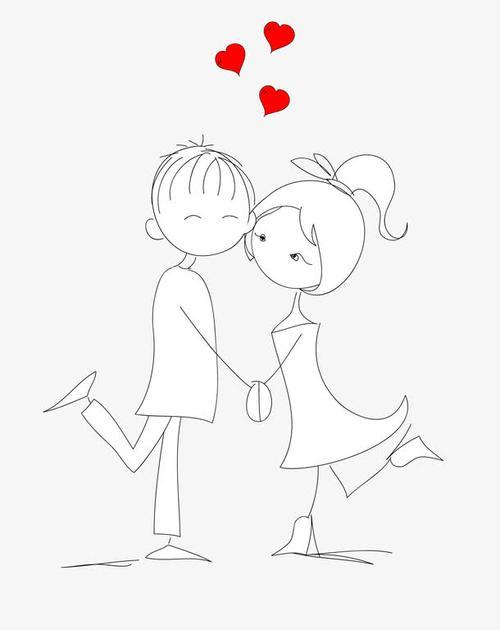 动漫情侣手绘画图片 手绘动漫情侣图片简笔画