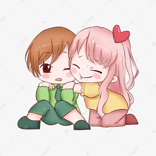 动漫情侣手绘画图片 手绘动漫情侣图片简笔画
