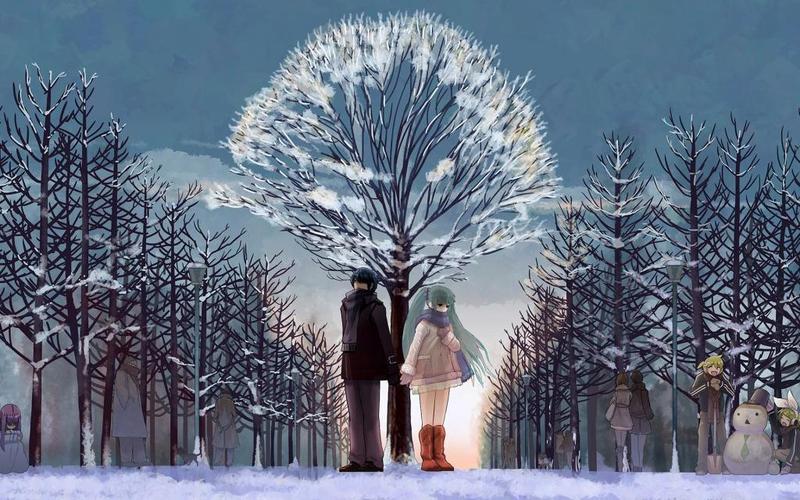 大雪中的情侣图片 下雪情侣的图片大全