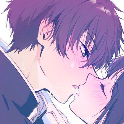 动漫情侣接吻图片 情侣头像动漫接吻图片