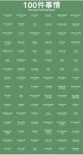 情侣一百件事表格图片 情侣100件事计划表图片