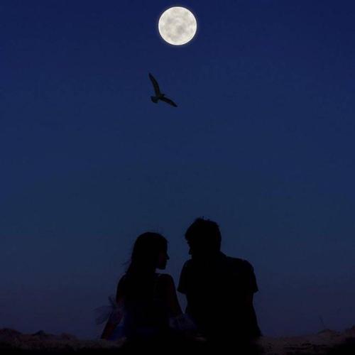 情侣夜晚背影图 情侣头像夜晚背影