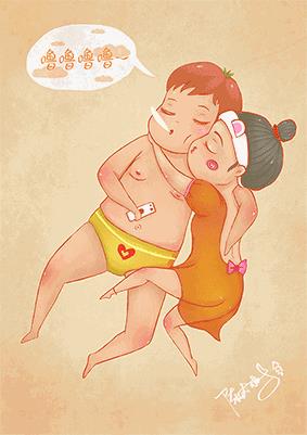 情侣睡觉动图