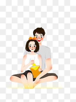 坐着的情侣图片 情侣背靠背坐在一起的图片