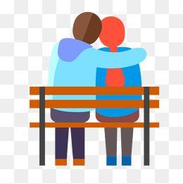 坐着的情侣图片 情侣背靠背坐在一起的图片