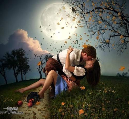 月光下的情侣图片 月光下的浪漫图片