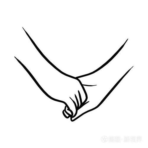 情侣牵手素描图片 简单情侣牵手图画素描