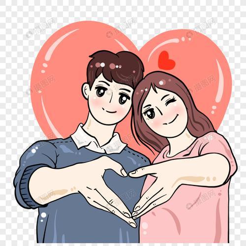 手绘甜蜜情侣图片 可爱手绘情侣简图
