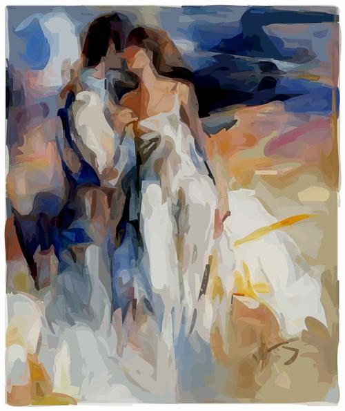 油画情侣图片 油画情侣头像