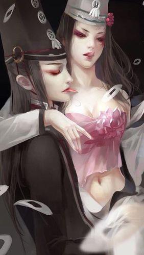 黑白无常情侣图片 黑白无常图片q版情侣图片