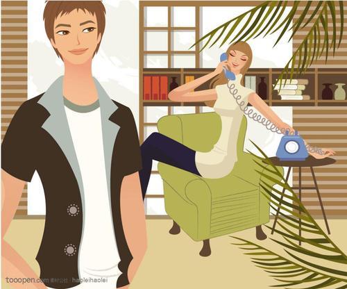 情侣打电话图片 情侣的照片