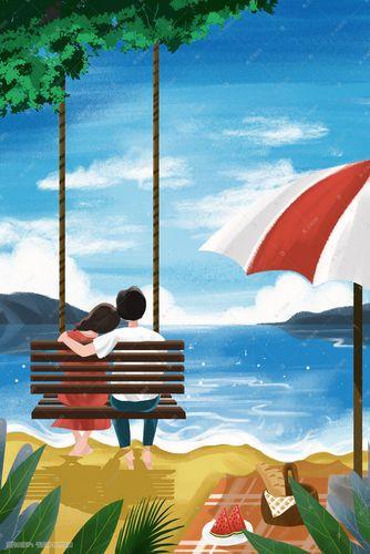 情侣看海的图片唯美 看海情侣背影图片唯美