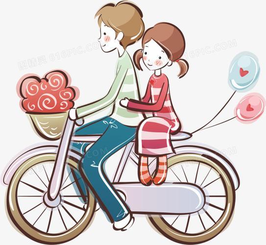 情侣自行车带人图片 自行车带人图片唯美