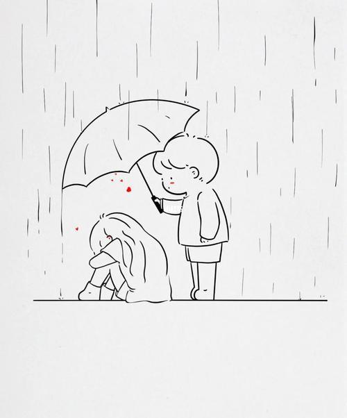 情侣撑伞图片 情侣雨天撑伞图片唯美