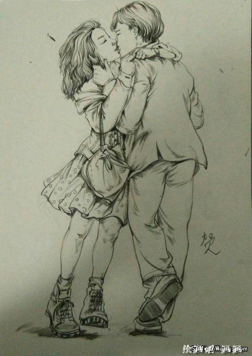 一对情侣的素描图画 情侣素描图片大全简单漂亮