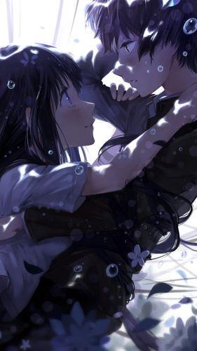 二次元情侣背景图一对 二次元情侣甜蜜背景图片