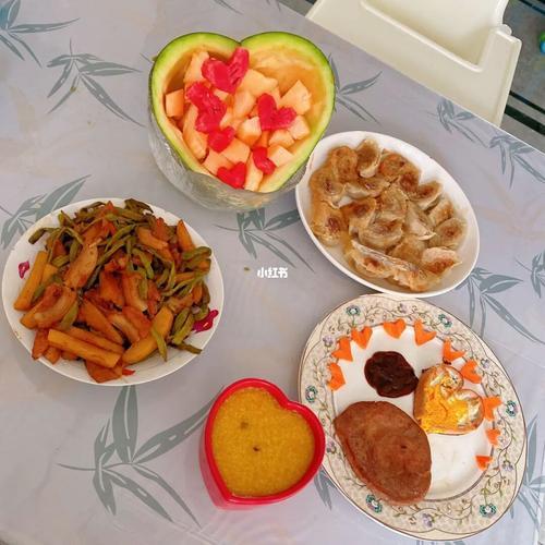 情侣爱心早餐图片 情侣早安图片