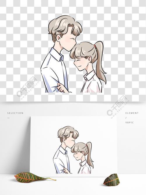 手绘可爱情侣图片 可爱手绘情侣简图