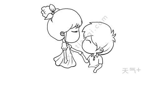 情侣简笔画图片大全 好看的情侣简笔画