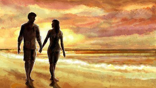 情侣油画图片 油画男女情侣头像