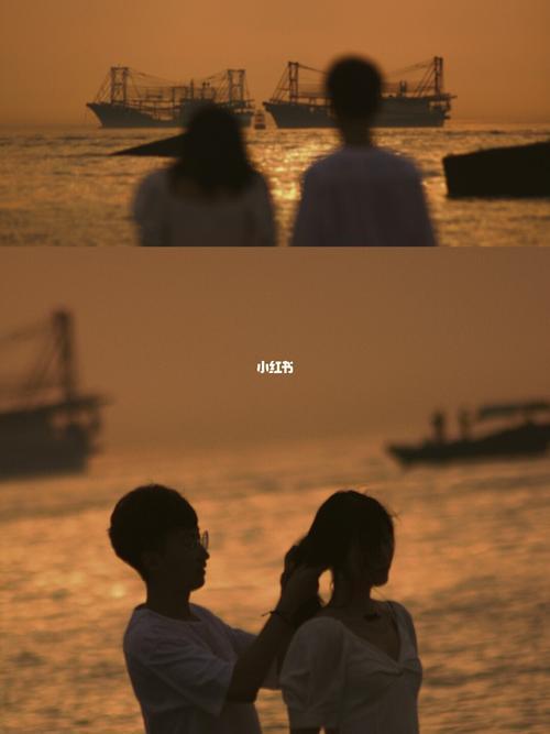 情侣看日落背影图片 情侣一起看日落的图片