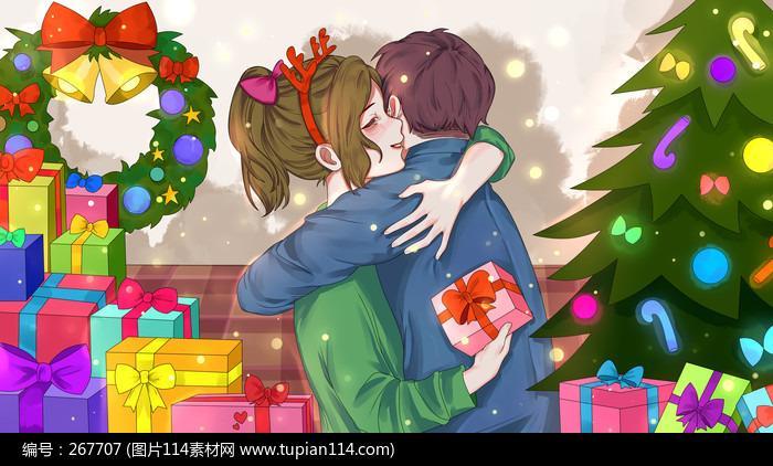 圣诞节图片情侣 情侣圣诞快乐图片