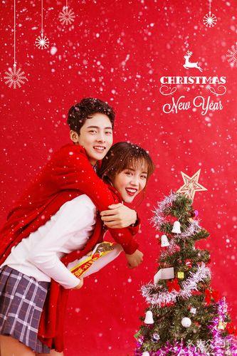 圣诞节图片情侣 情侣圣诞快乐图片