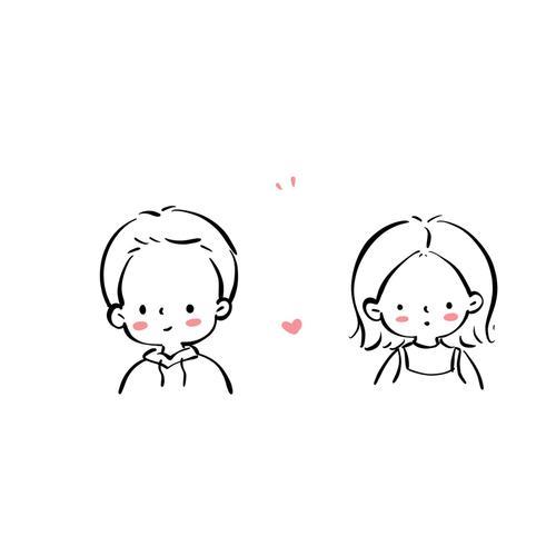 情侣卡通图片简笔画 情侣简笔画图片大全可爱高清