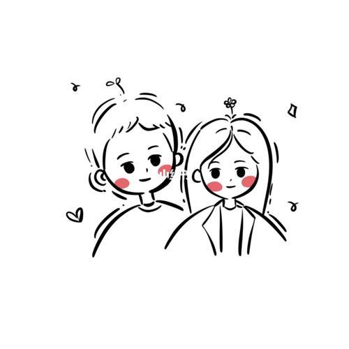 情侣卡通图片简笔画 情侣简笔画图片大全可爱高清