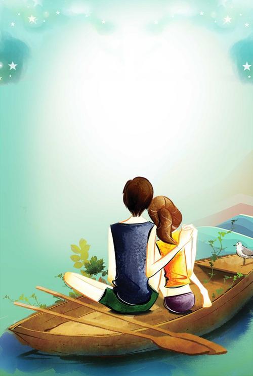 手绘情侣图片唯美 情侣手绘图片