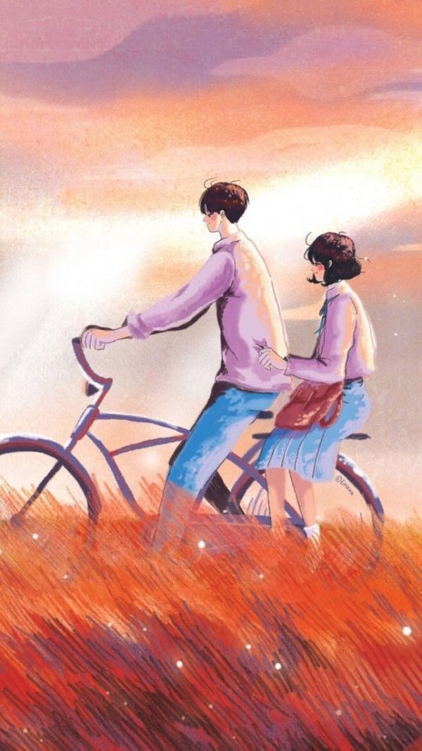 手绘情侣图片唯美 情侣手绘图片