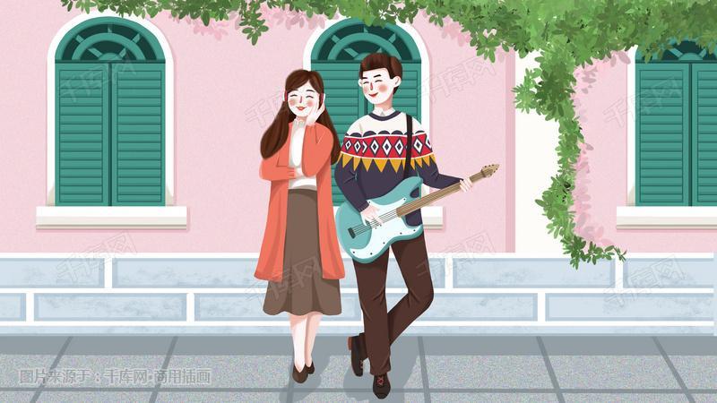 手绘情侣图片唯美 情侣手绘图片