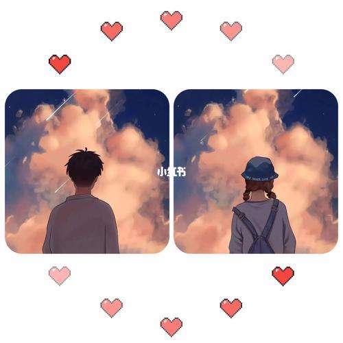 情侣背影图片动漫 情侣坐在一起的背影图片动漫的