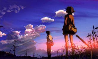 情侣背影图片动漫 情侣坐在一起的背影图片动漫的