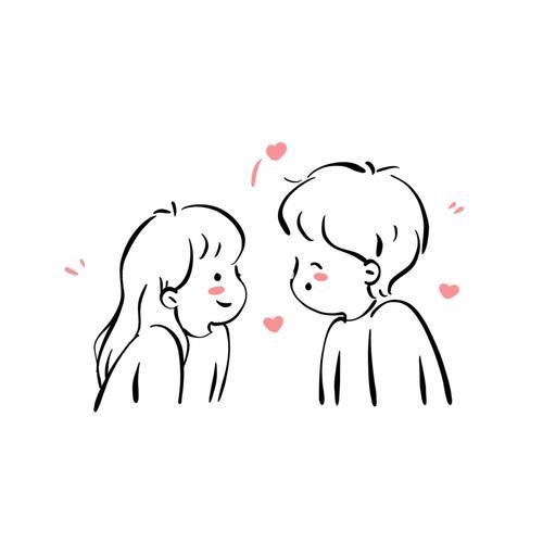 情侣图片简笔画 情侣图片恋爱简笔画图片