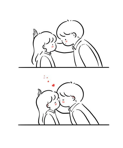 情侣图片简笔画 情侣图片恋爱简笔画图片