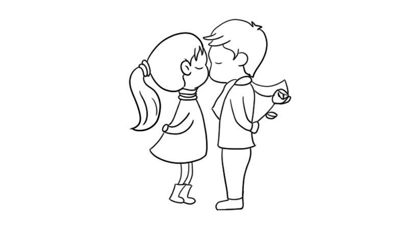 情侣图片简笔画 情侣图片恋爱简笔画图片