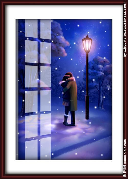 下雪情侣图片 下雪拥抱图片