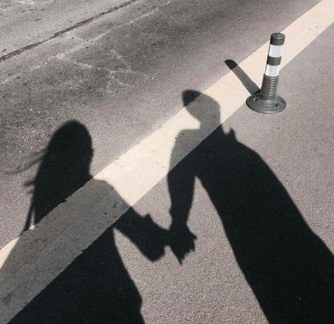 影子图片情侣 情侣两人影子照片真实