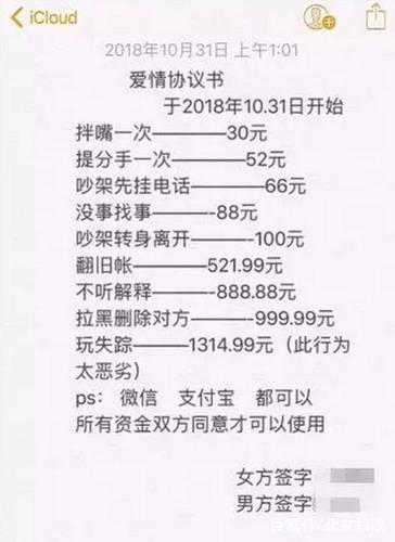 情侣条约图片 情侣条约图片你敢签么