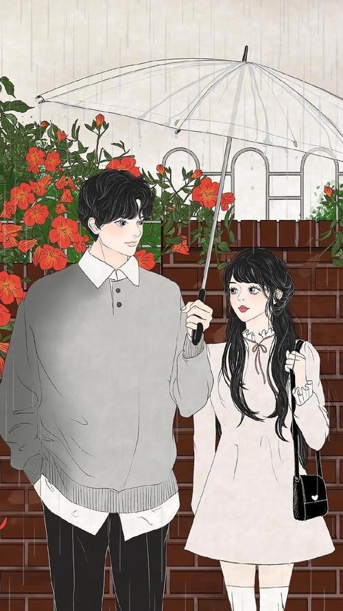 情侣插画图片 情侣绘画图片