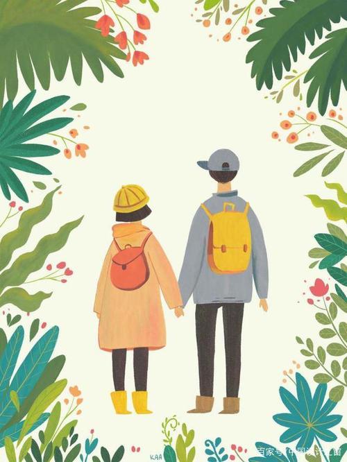 情侣插画图片 情侣绘画图片