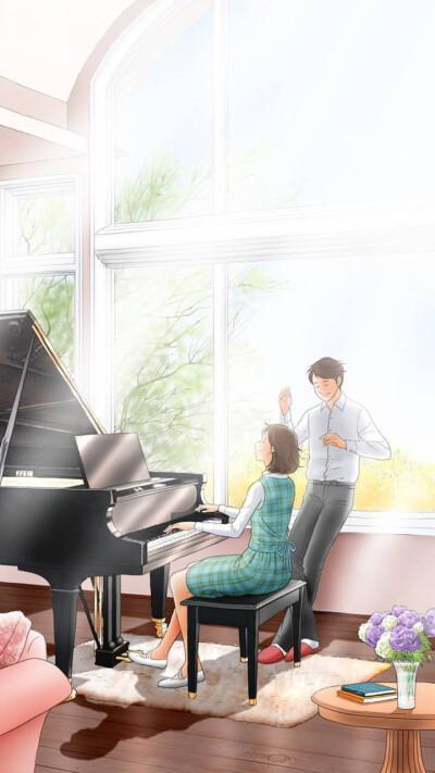 情侣插画图片 情侣绘画图片