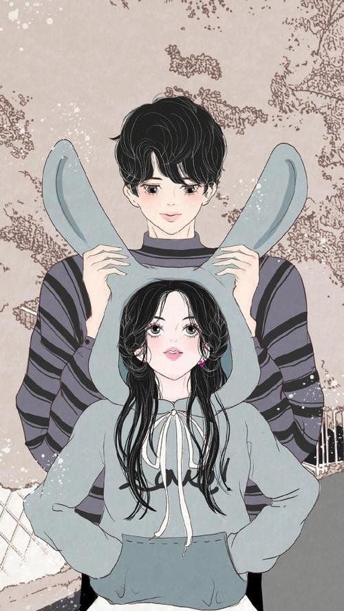 情侣插画图片 情侣绘画图片