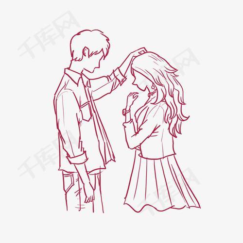 手绘情侣图片 手绘男女情侣图片简单