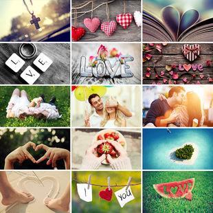 情侣爱心图片一左一右两张 情侣图片卡通一左一右