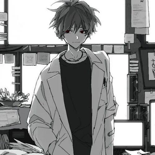 动漫男头像黑白 日漫头像男动漫黑白