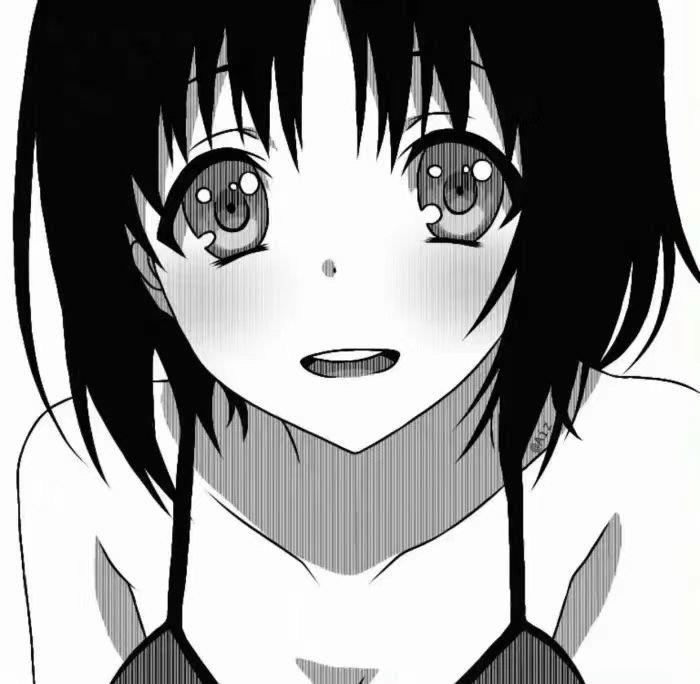 2022微信黑白漫画女生头像可爱图片